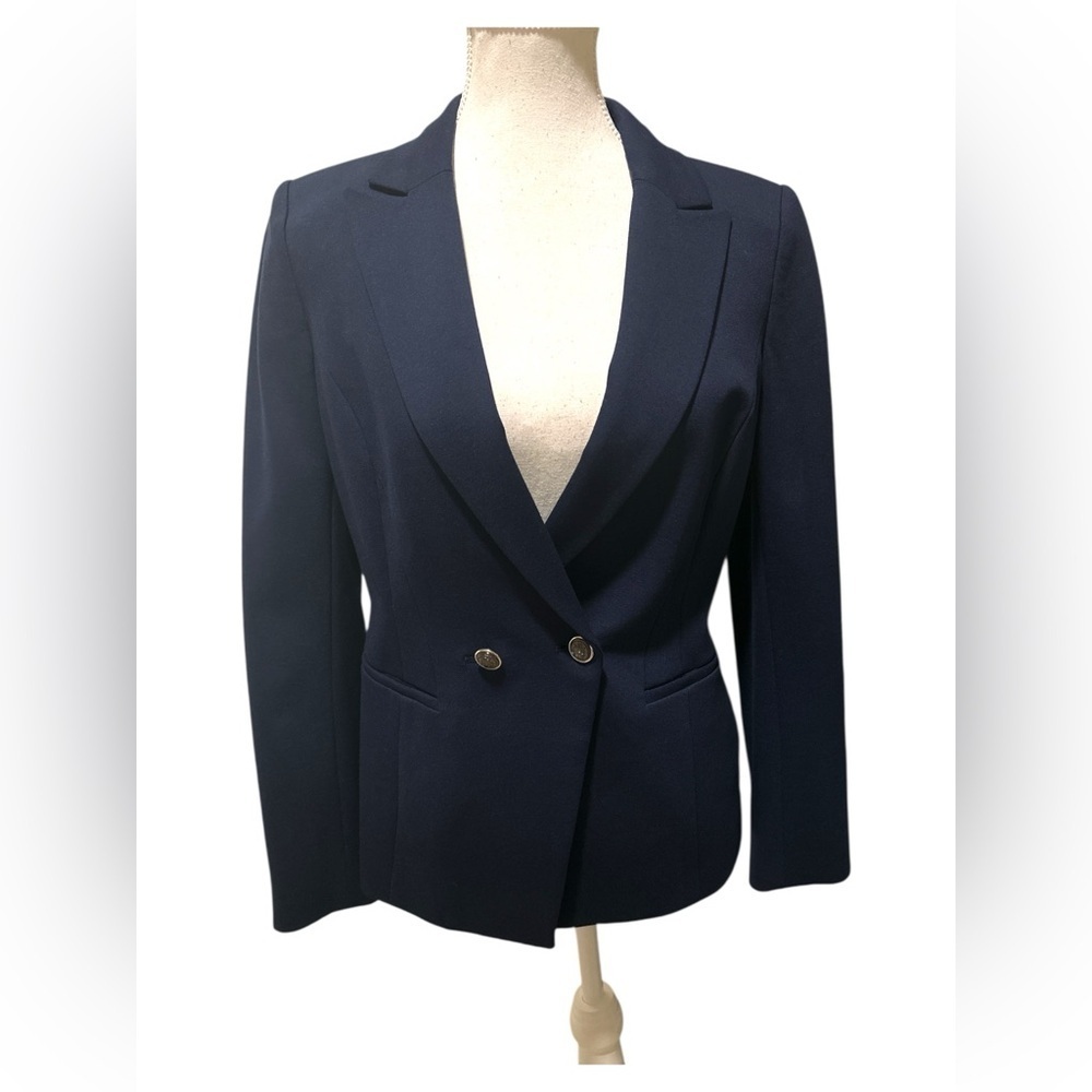 White House Black Market Navy Ponte Blazer Size 2 NWT - Picture 3 of 10